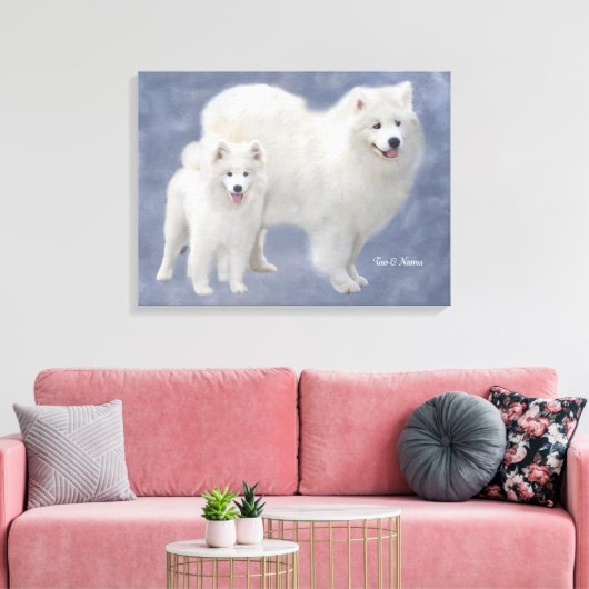 Samoyed kunst verpakt canvas 24x18" (Insitu (Woonkamer))
