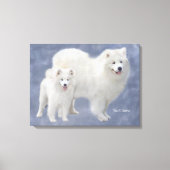 Samoyed kunst verpakt canvas 24x18" (Voorkant)