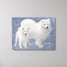 Samoyed kunst verpakt canvas 24x18"