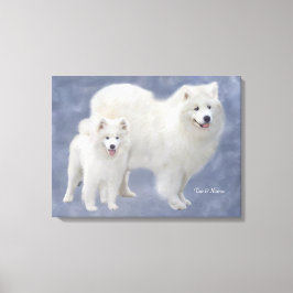 Samoyed kunst verpakt canvas 24x18" afdruk