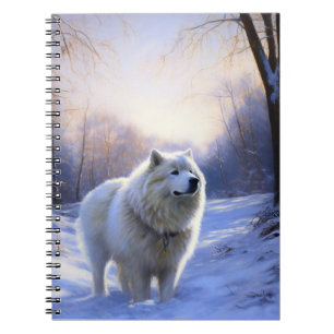 Samoyed Laat het sneeuwen Kerstmis Notitieboek