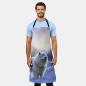 Samoyed Laat het Sneeuwen Kerstmis Schort (Gedragen)