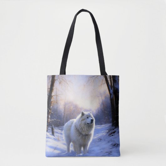 Samoyed Laat het Sneeuwen Kerstmis Tote Bag (Voorkant)