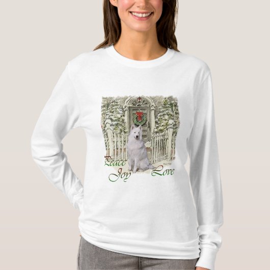 Samoyed Liefhebbers Kerstmis T-shirt (Voorkant)