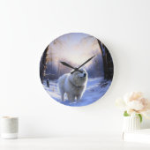 Samoyed liet het sneeuwen Kerstmis Grote Klok (Huis)