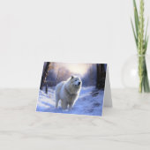 Samoyed liet het sneeuwen Kerstmis Kaart (Voorkant)