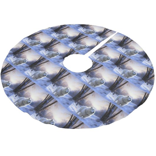 Samoyed liet het sneeuwen Kerstmis Kerstboom Rok (Gekanteld)