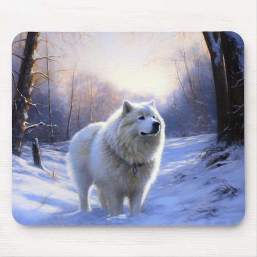 Samoyed liet het sneeuwen Kerstmis Muismat (Voorkant)
