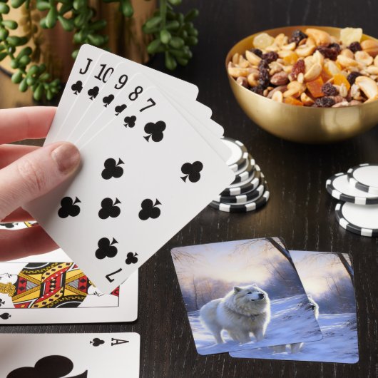 Samoyed liet het sneeuwen Kerstmis Pokerkaarten (Insitu)
