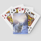 Samoyed liet het sneeuwen Kerstmis Pokerkaarten (Achterkant)
