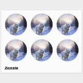 Samoyed liet het sneeuwen Kerstmis Ronde Sticker (Vel)