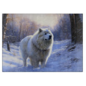 Samoyed liet het sneeuwen Kerstmis Snijplank (Voorkant)