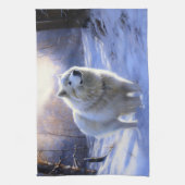 Samoyed liet het sneeuwen Kerstmis Theedoek (Verticaal)