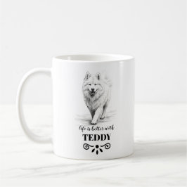 Samoyed Life is beter met Custom Dog Name Koffiemok