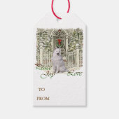Samoyed Lovers Kerstmis Cadeaulabel (Voorkant)