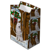 Samoyed Lovers Kerstmis Medium Cadeauzakje (Voorkant Gekanteld)