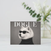 Samoyed Luxe Mode Editorial Briefkaart (Staand voorkant)