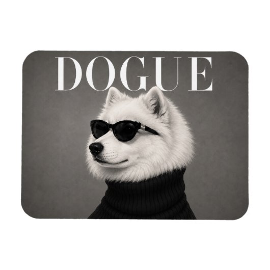 Samoyed Luxe Mode Hondenportret Flexi Magneet (Horizontaal)