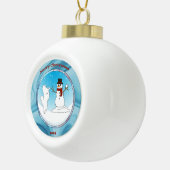 Samoyed Magic; Vakantievorming — keramisch Keramische Bal Ornament (Rechts)