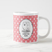 Samoyed mam (wit) Cute Fun Dog mama Grote Koffiekop (Rechts)