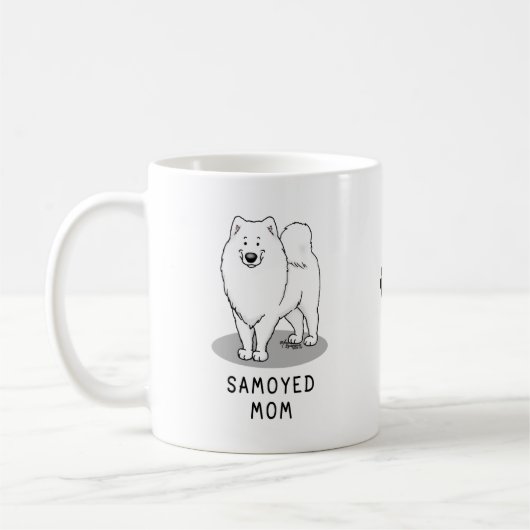 Samoyed mam (wit) Cute Fun Dog mama Koffiemok (Links)