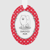 Samoyed mam (wit) Cute Fun Dog mama Ornament (voorkant)