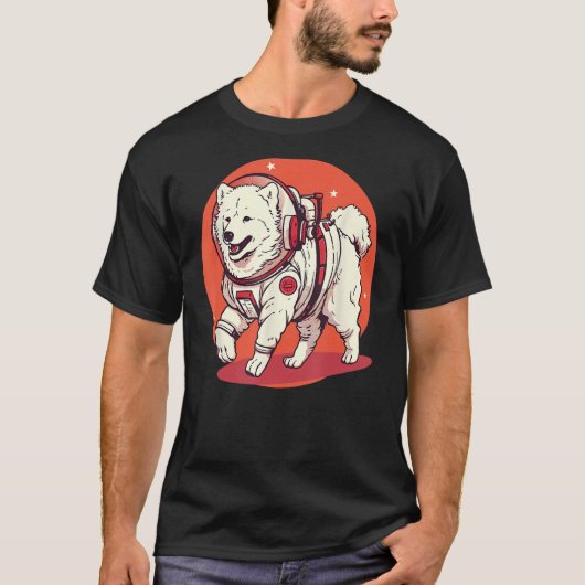 Samoyed Mars Funny Dog Astronaut T-shirt (Voorkant)