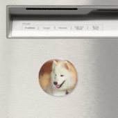 Samoyed met digitale olieverfschilderij effecten m magneet (Insitu (Vaatwasser))