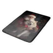 Samoyed met kerstman Feestelijke kerst Badmat (Gekanteld)