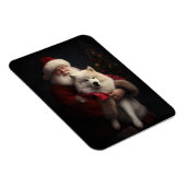 Samoyed met kerstman Feestelijke Kerst Magneet (Rechterzijde)