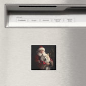 Samoyed met kerstman Feestelijke Kerstmis Magneet (Insitu (Vaatwasser))