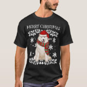 Samoyed met kerstman t-shirt (Voorkant)
