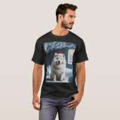 Samoyed met Kerstmuts T-shirt (Voorkant volledig)