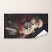 Samoyed Met Sinterklaas Feestelijke Kerstmis Bad Handdoek (Handdoek)