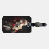 Samoyed Met Sinterklaas Feestelijke Kerstmis Bagagelabel (Achterkant horizontaal)