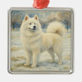 Samoyed Metalen Ornament (Voorkant)