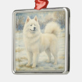 Samoyed Metalen Ornament (Links)