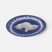 Samoyed Mini-Portret op Blue Willow Paper-Borden Papieren Bordje (Gekanteld)