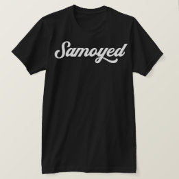 Samoyed Minimalist Text Chic Statement T-shirt