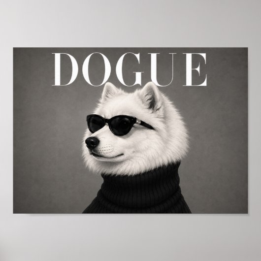 Samoyed Mode Redactioneel Hond Kunstprint Poster (Voorkant)