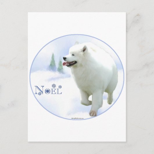 Samoyed Noel Feestdagenkaart (Voorkant)