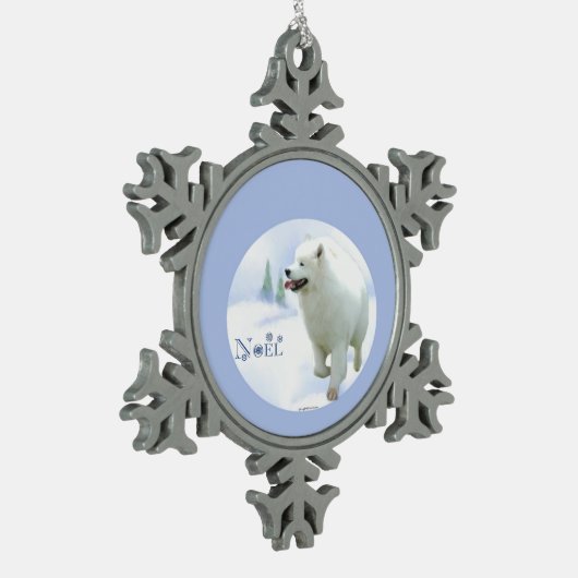 Samoyed Noel Tin Sneeuwvlok Ornament (Links)