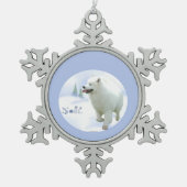 Samoyed Noel Tin Sneeuwvlok Ornament (Voorkant)
