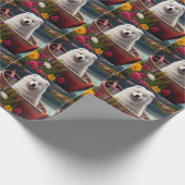 Samoyed op een peddel: een Schilderachtig avontuur Cadeaupapier (Hoek)