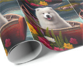 Samoyed op een peddel: een Schilderachtig avontuur Cadeaupapier (Rol Hoek)