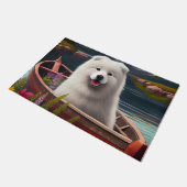 Samoyed op een peddel: een Schilderachtig avontuur Deurmat (Schuin)