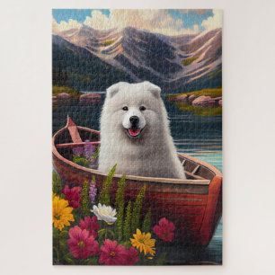 Samoyed op een peddel: een Schilderachtig avontuur Legpuzzel
