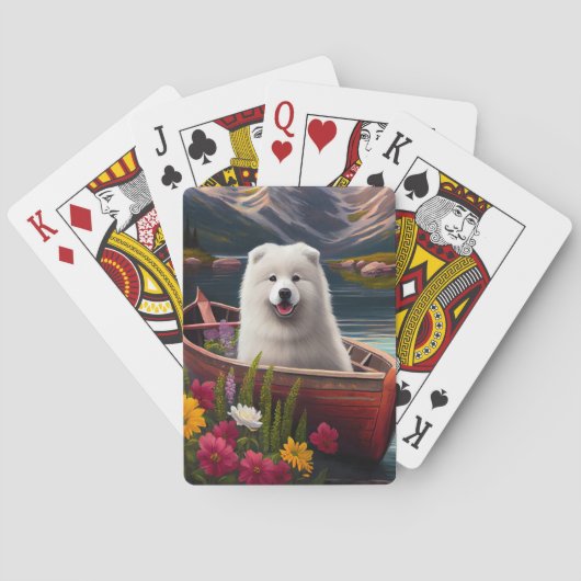 Samoyed op een peddel: een Schilderachtig avontuur Pokerkaarten (Achterkant)