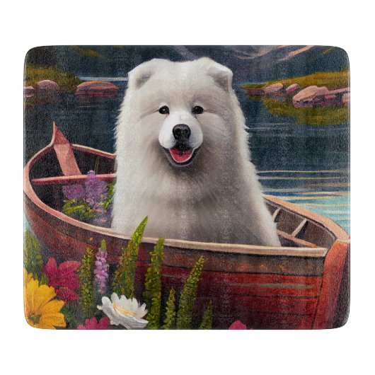 Samoyed op een peddel: een Schilderachtig avontuur Snijplank (Voorkant)