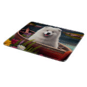 Samoyed op een peddel: een Schilderachtig avontuur Snijplank (Hoek)